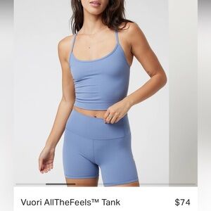 Vuori all the feels crop tank size large